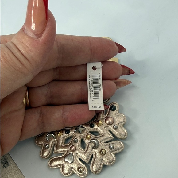 Coach Snowflake Bag Charm Rivet Stud Star Moon Keychain Gold Silver Holiday NWT - Picture 8 of 11